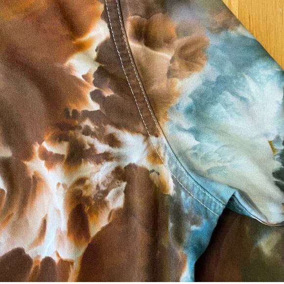 Ice Dyed Long-sleeve Button-up - Earthy Fall Winter Boho (Women's Medium) - Picture 7 of 11